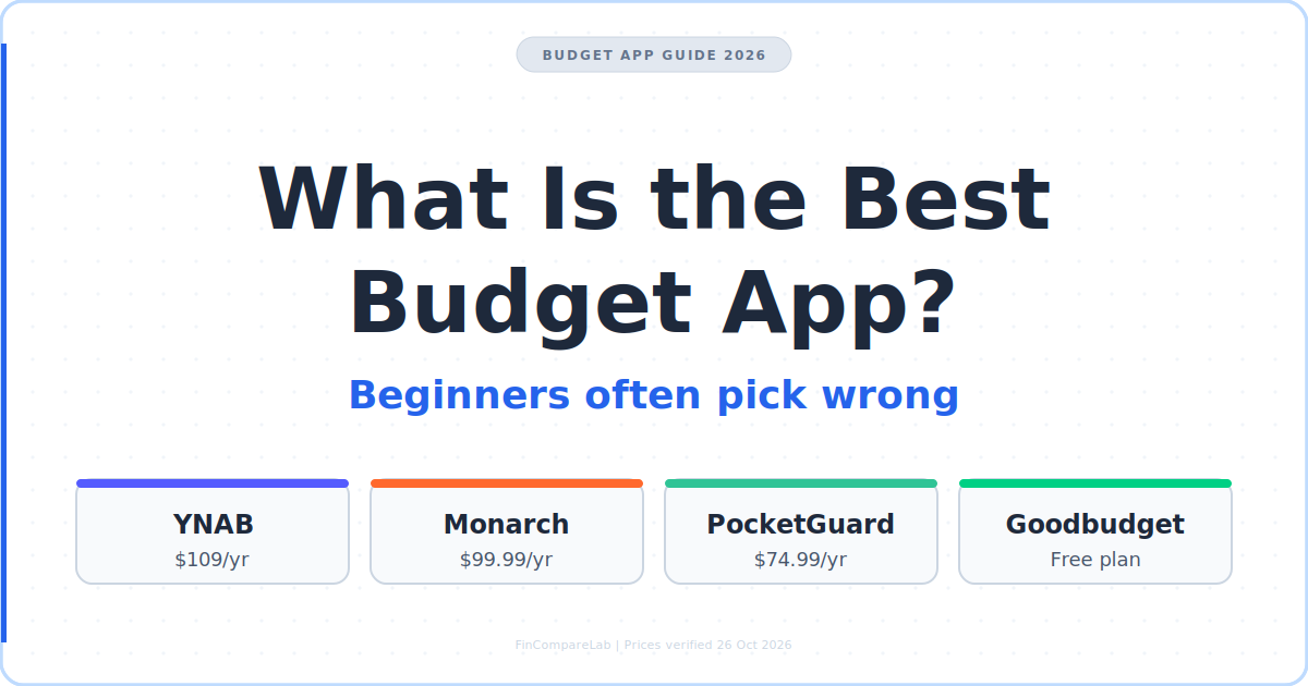 What is the best budget app in 2026: YNAB, Monarch, PocketGuard and Goodbudget pricing summary