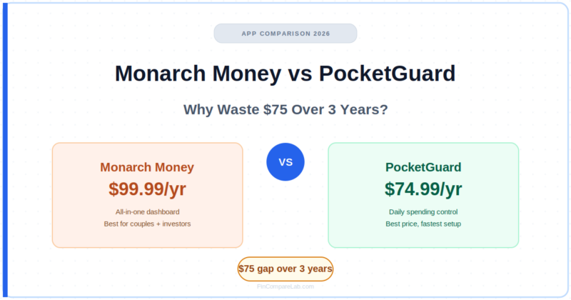 Monarch Money vs PocketGuard (2026): Why Waste $75 Over 3 Years?