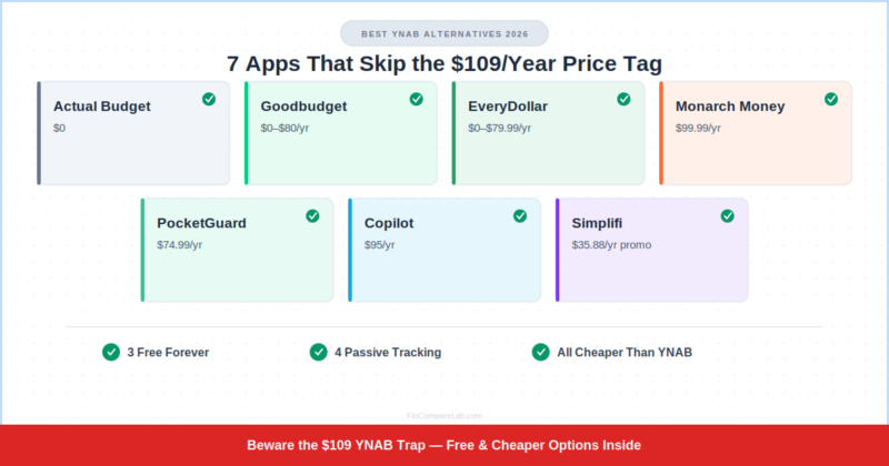 Best YNAB Alternatives (2026): 7 Apps That Skip the $109/Year Price Tag